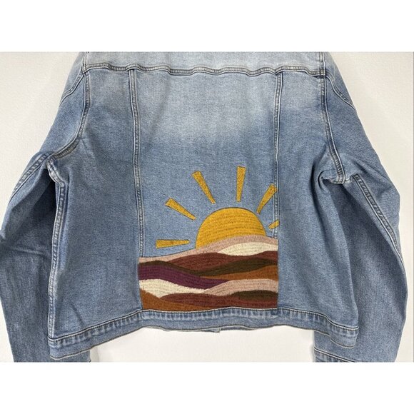 Driftwood Jeans Denim Jacket Arizona Sunrise Womens Plus Size 3X Embroidered NEW - Picture 11 of 16